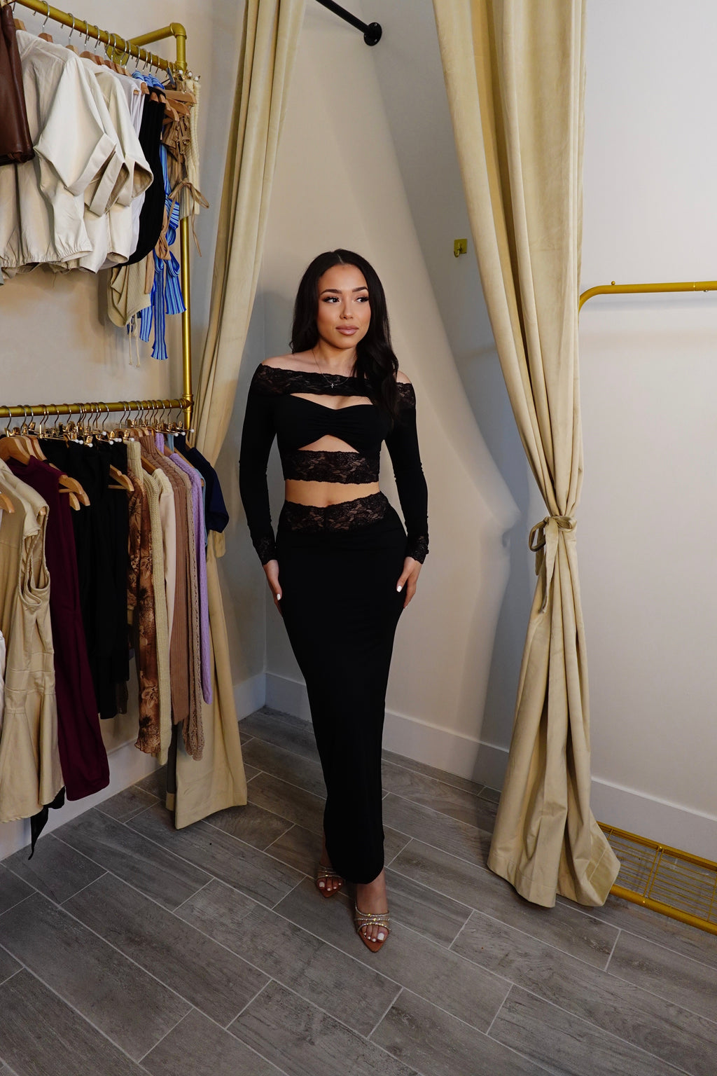 RESTOCK! Nights in Lace Skirt Set