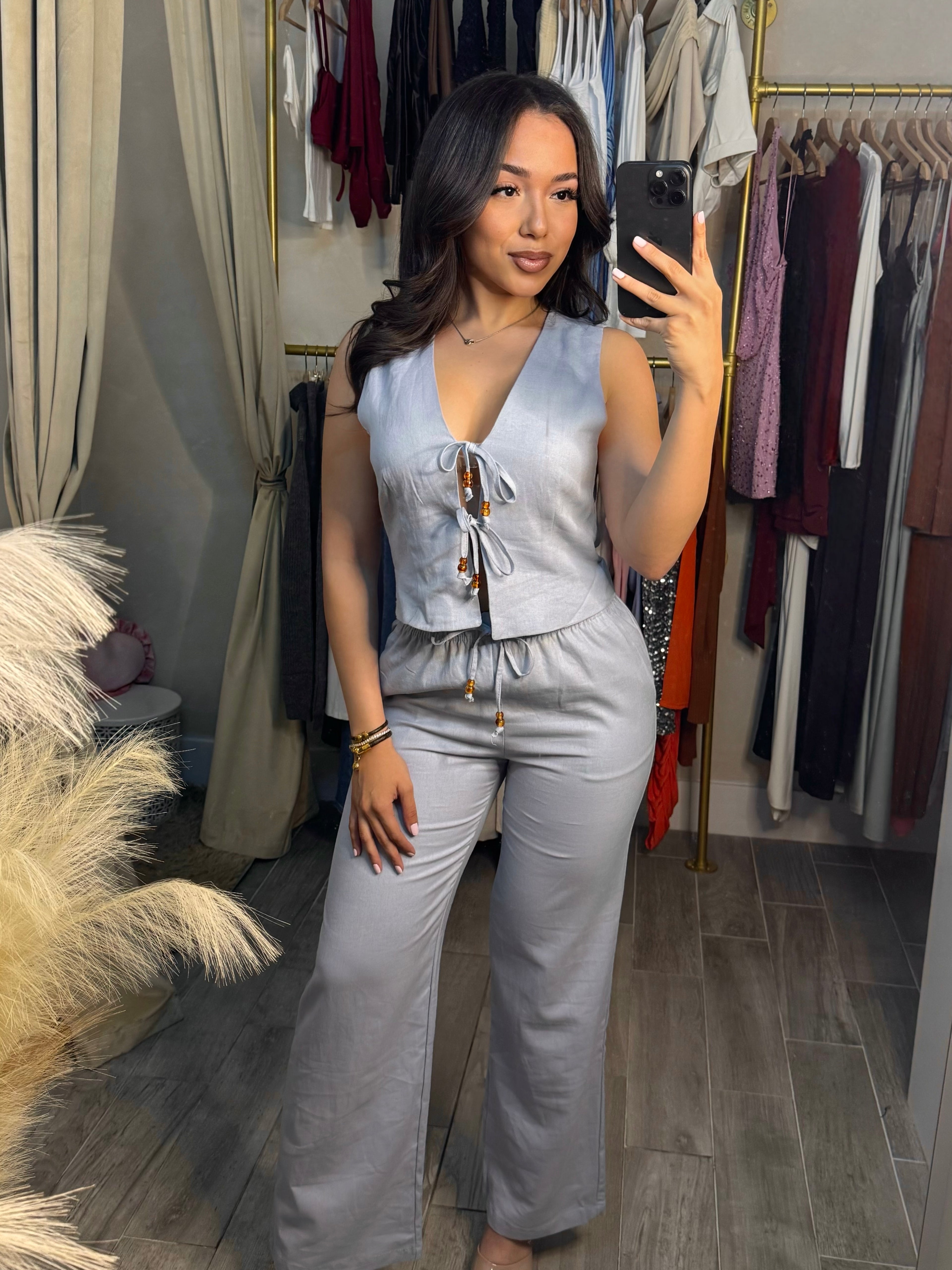 LOVE IN LINEN PANT SET | BABY BLUE