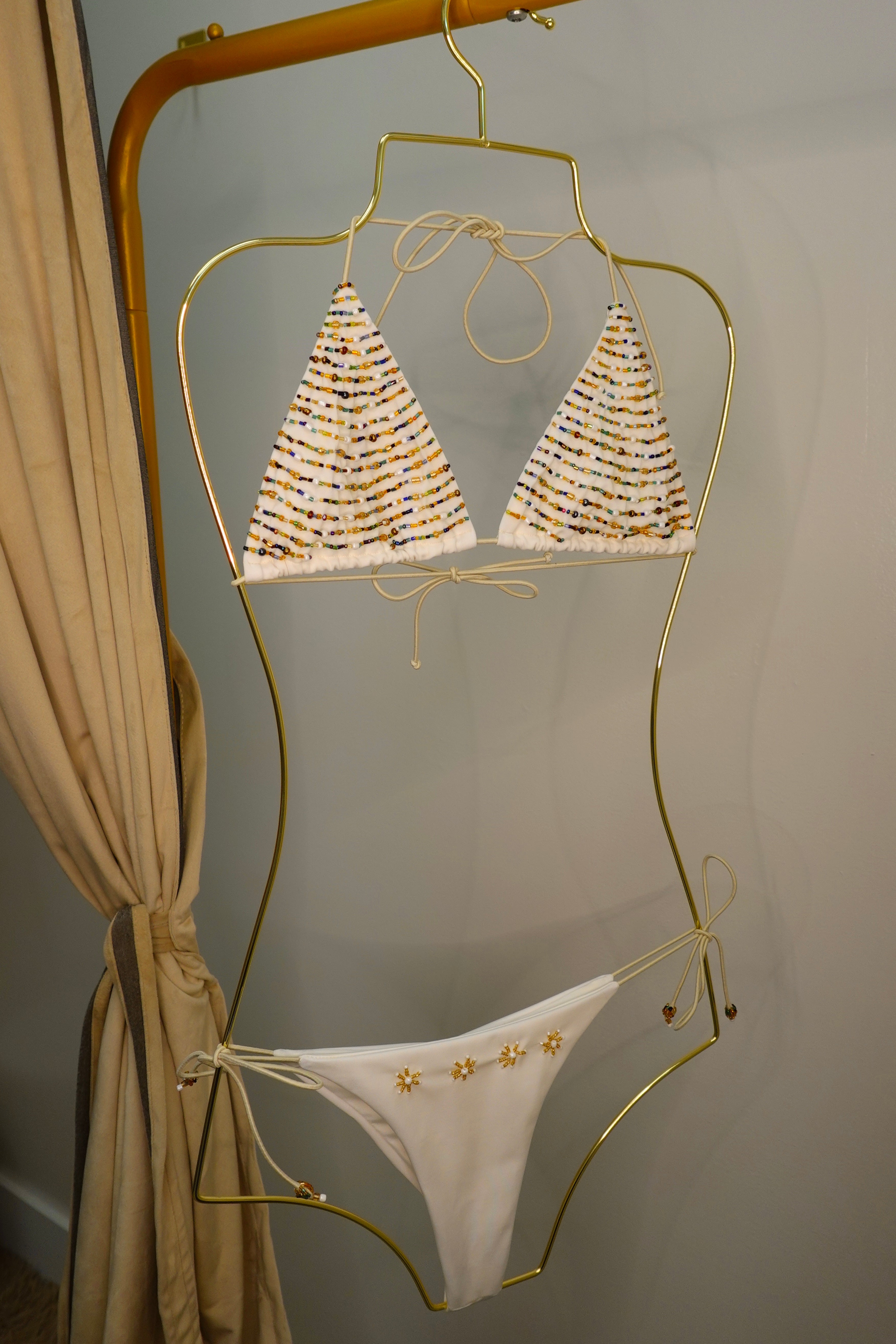 Ocean Fine Beaded Bikini | IVORY