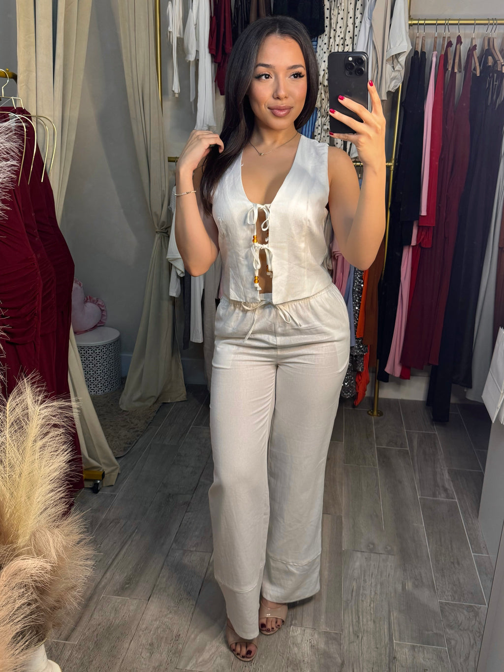 LOVE IN LINEN PANT SET | WHITE