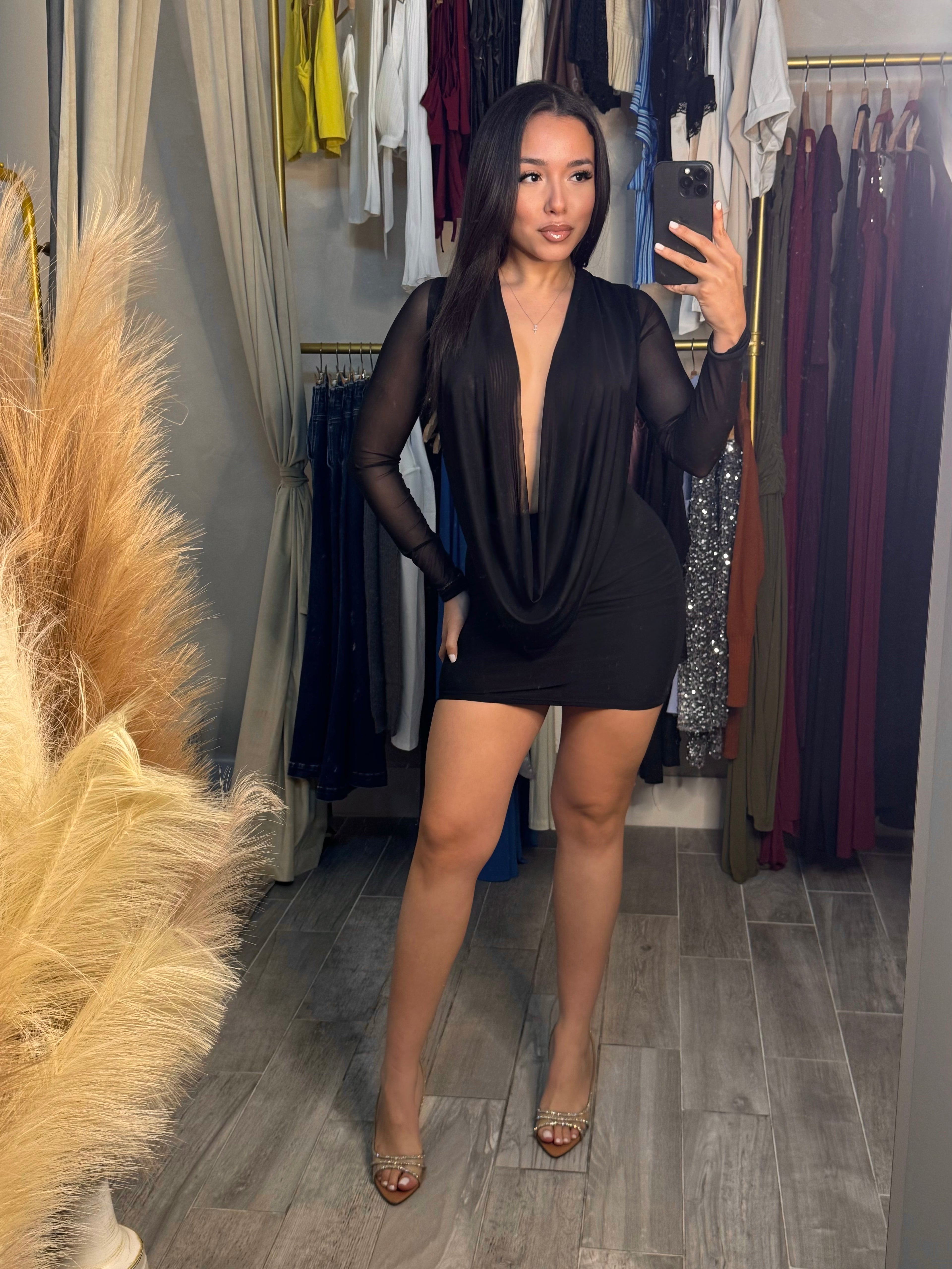 MESH NIGHTS LONG SLEEVE MINI