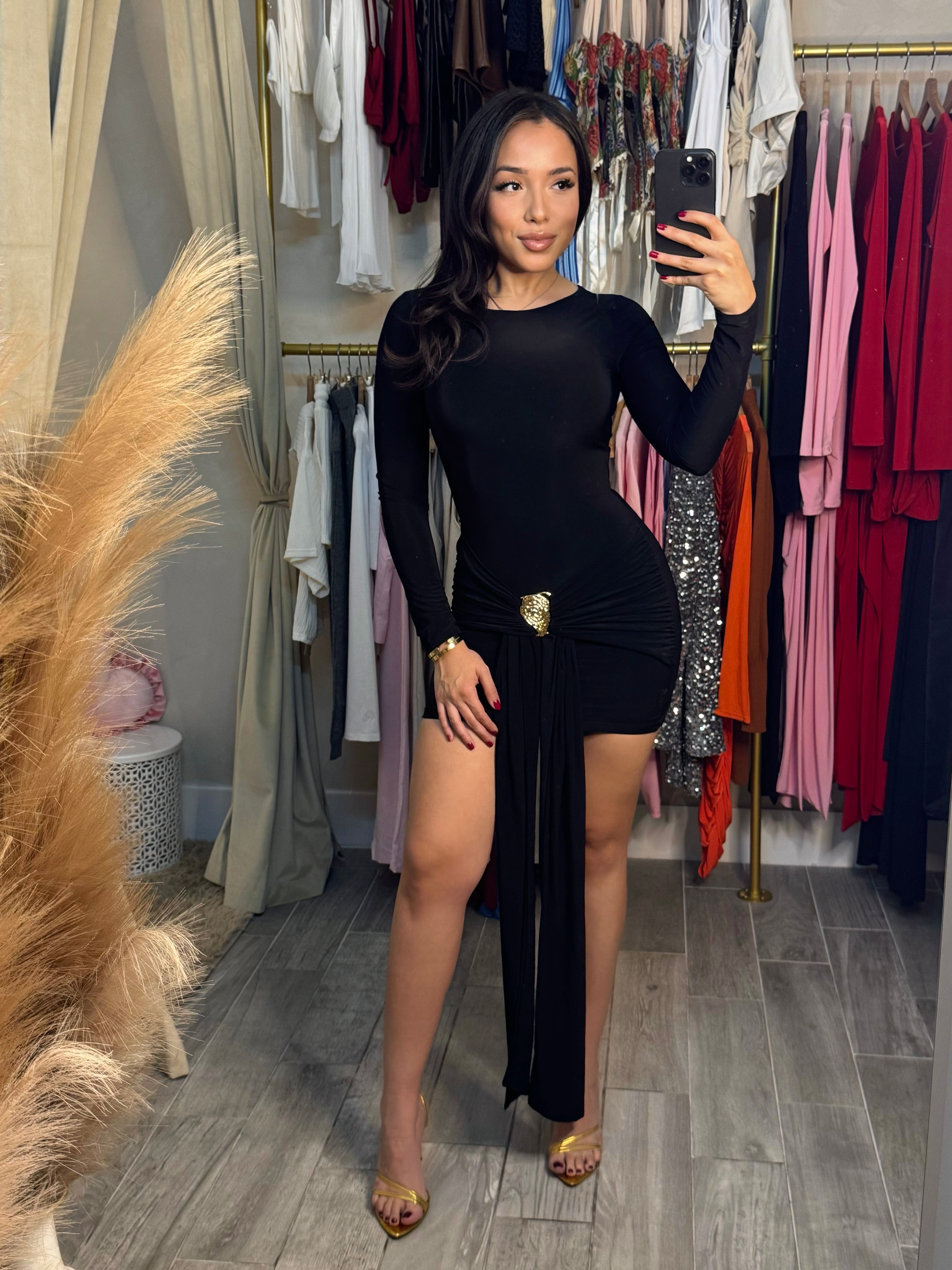 HEART EYES MINI DRESS | BLACK