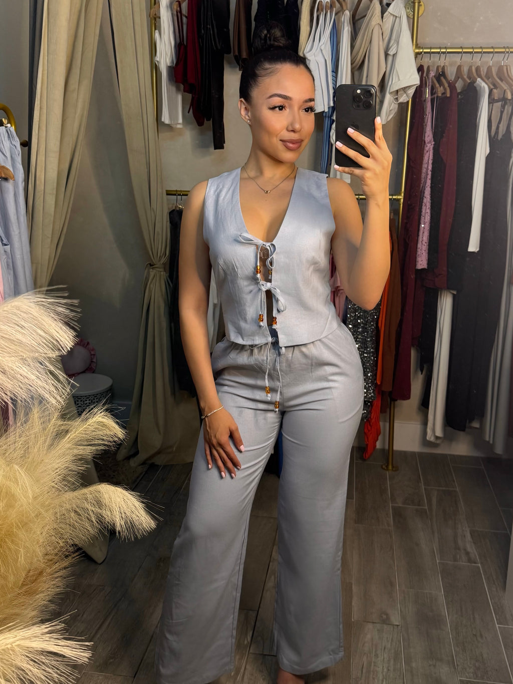 LOVE IN LINEN PANT SET | BABY BLUE