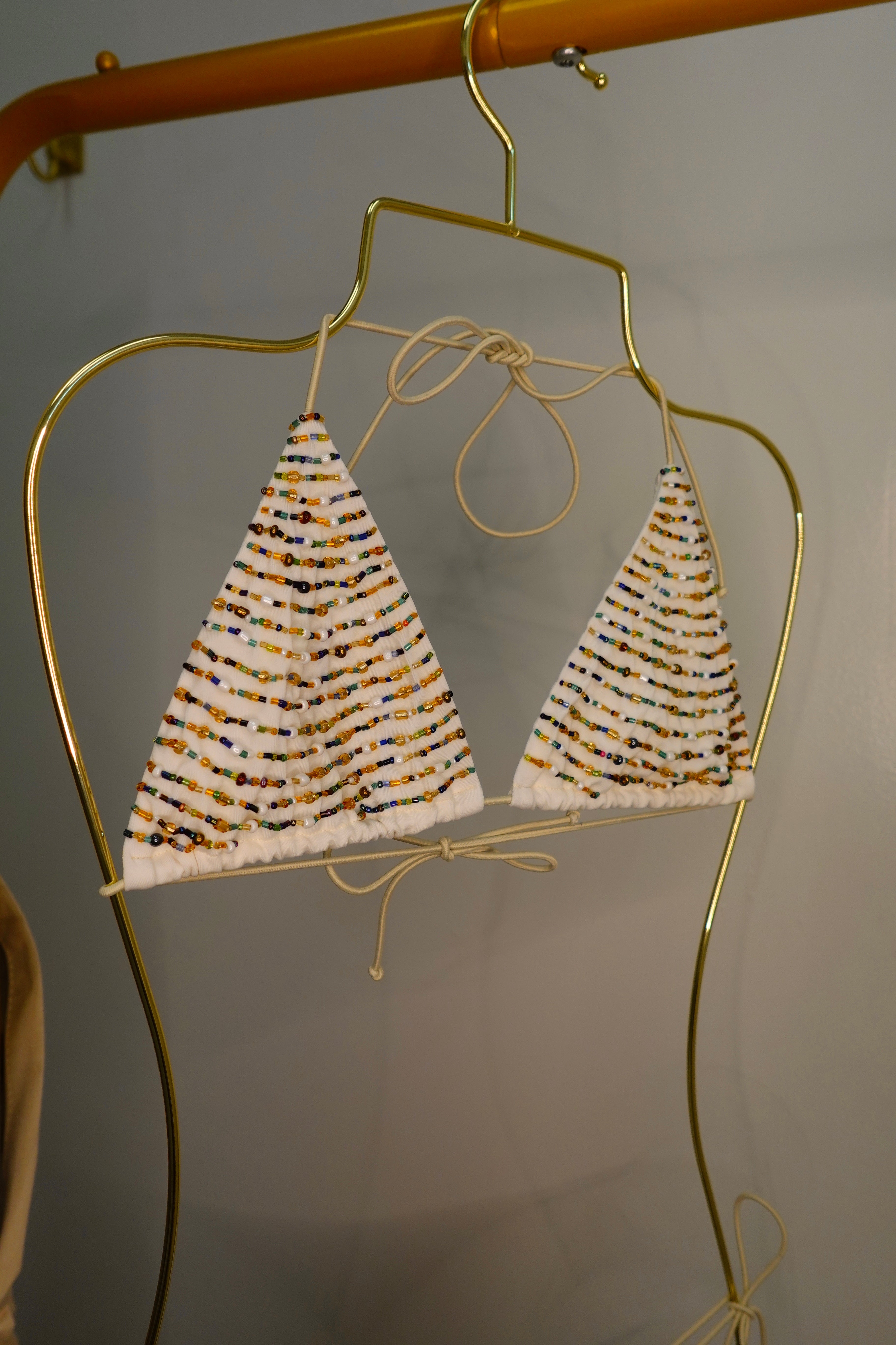 Ocean Fine Beaded Bikini | IVORY