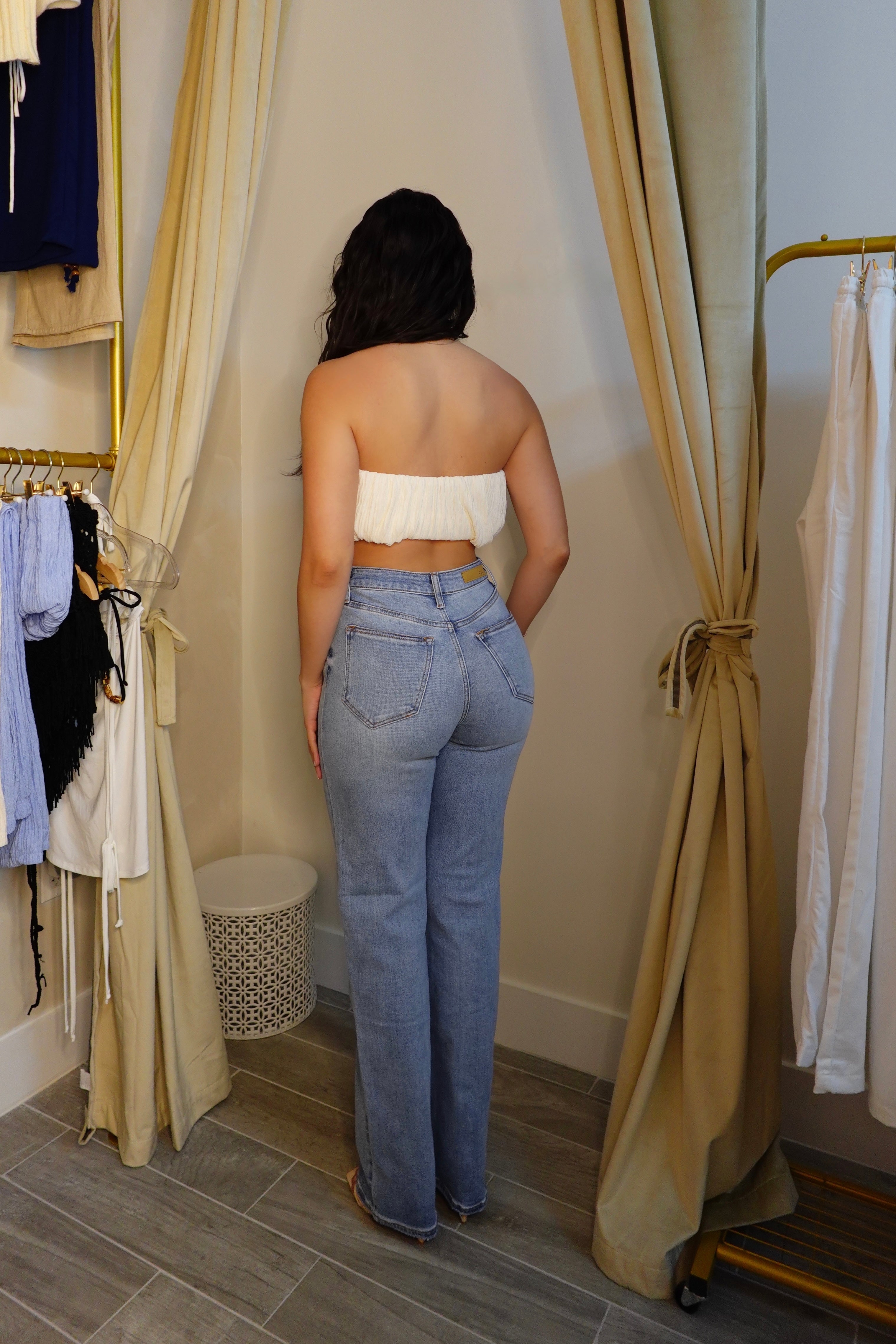 Straight Leg Denim Jeans