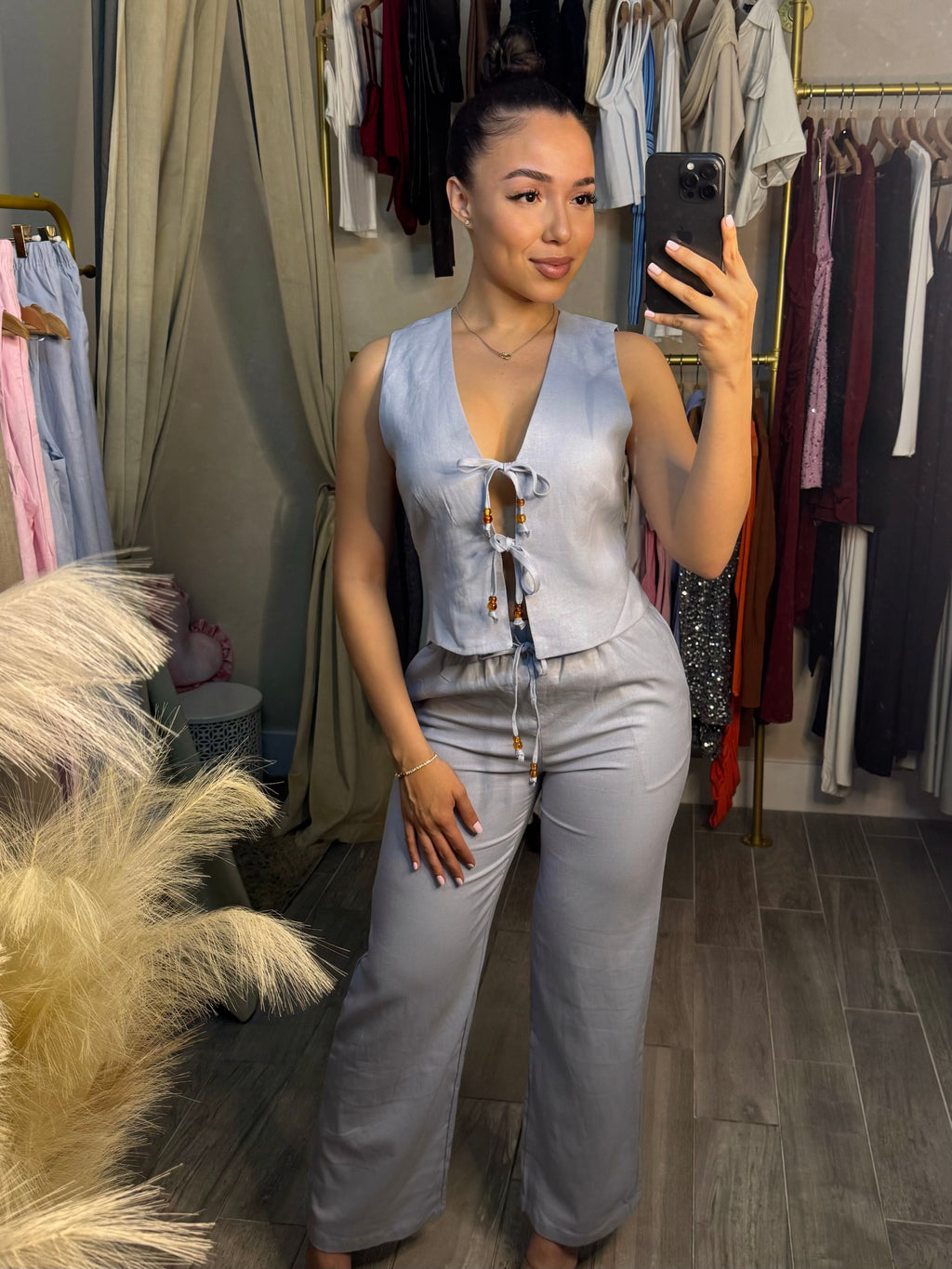 LOVE IN LINEN PANT SET | BABY BLUE