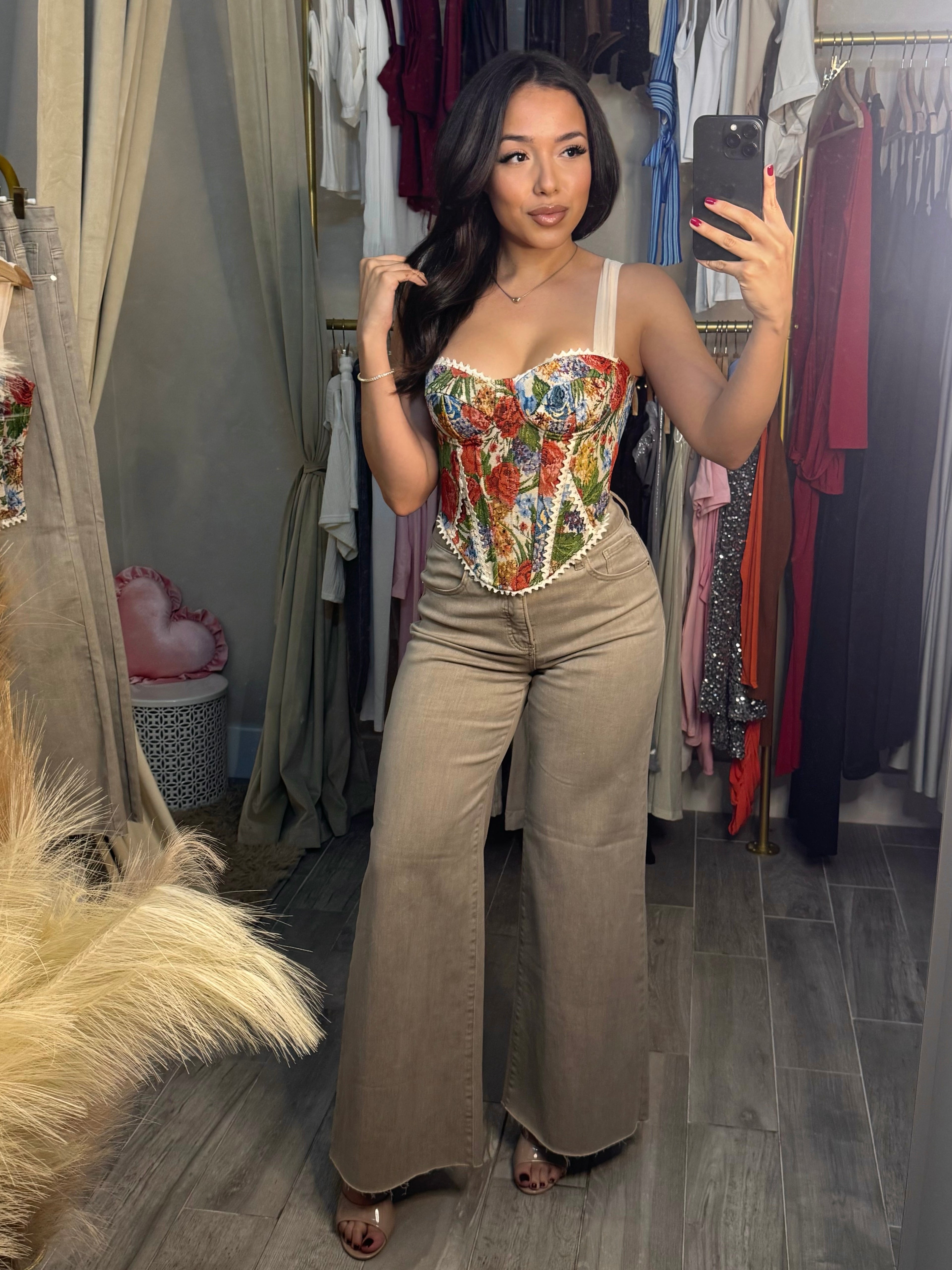 SWEET FLORALS CORSET TOP