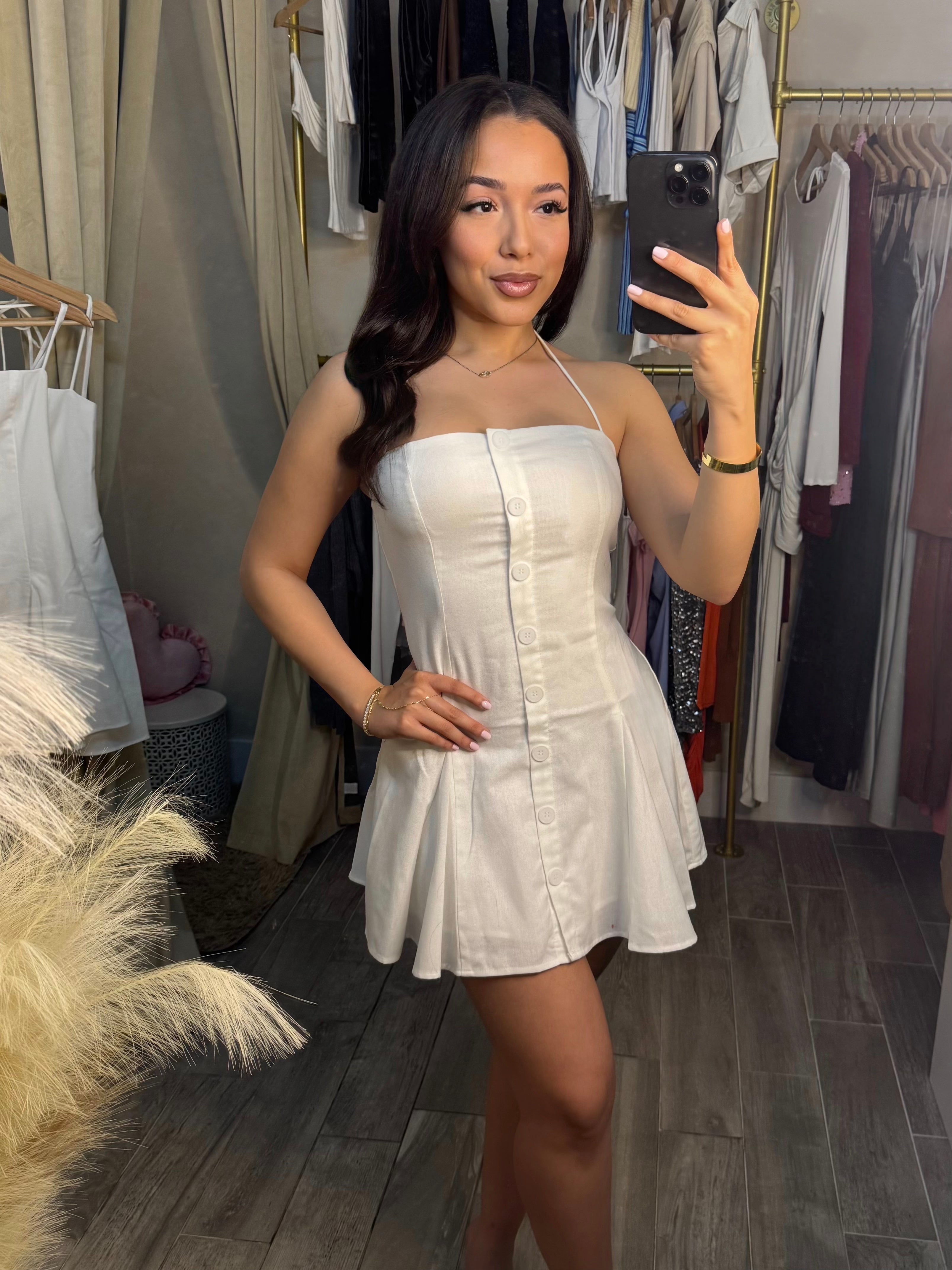 PRETTY LITTLE LINEN MINI DRESS