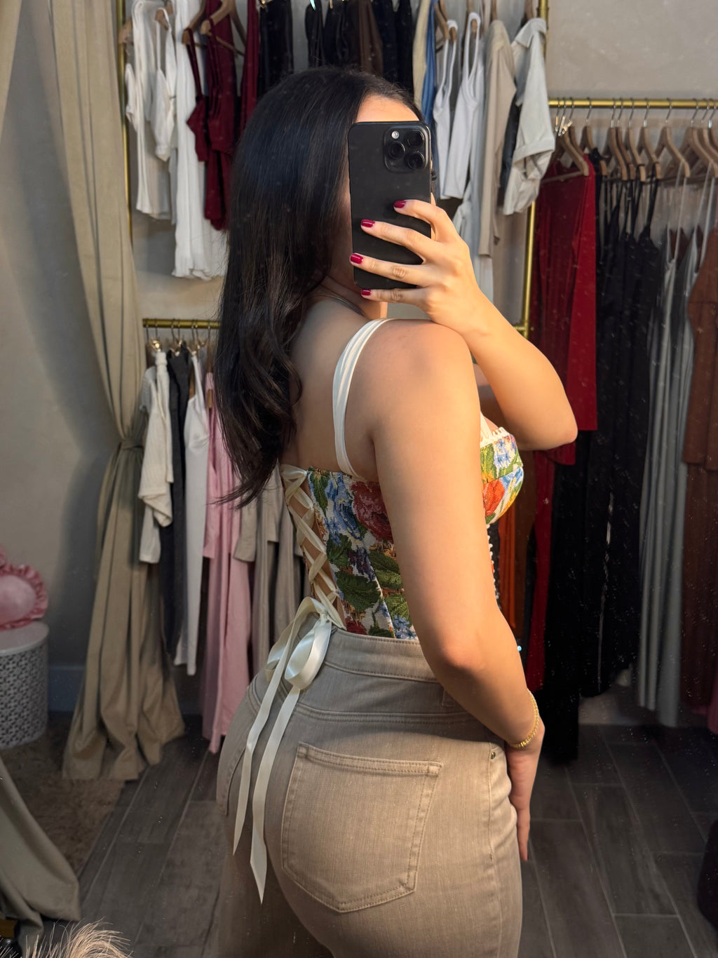 SWEET FLORALS CORSET TOP