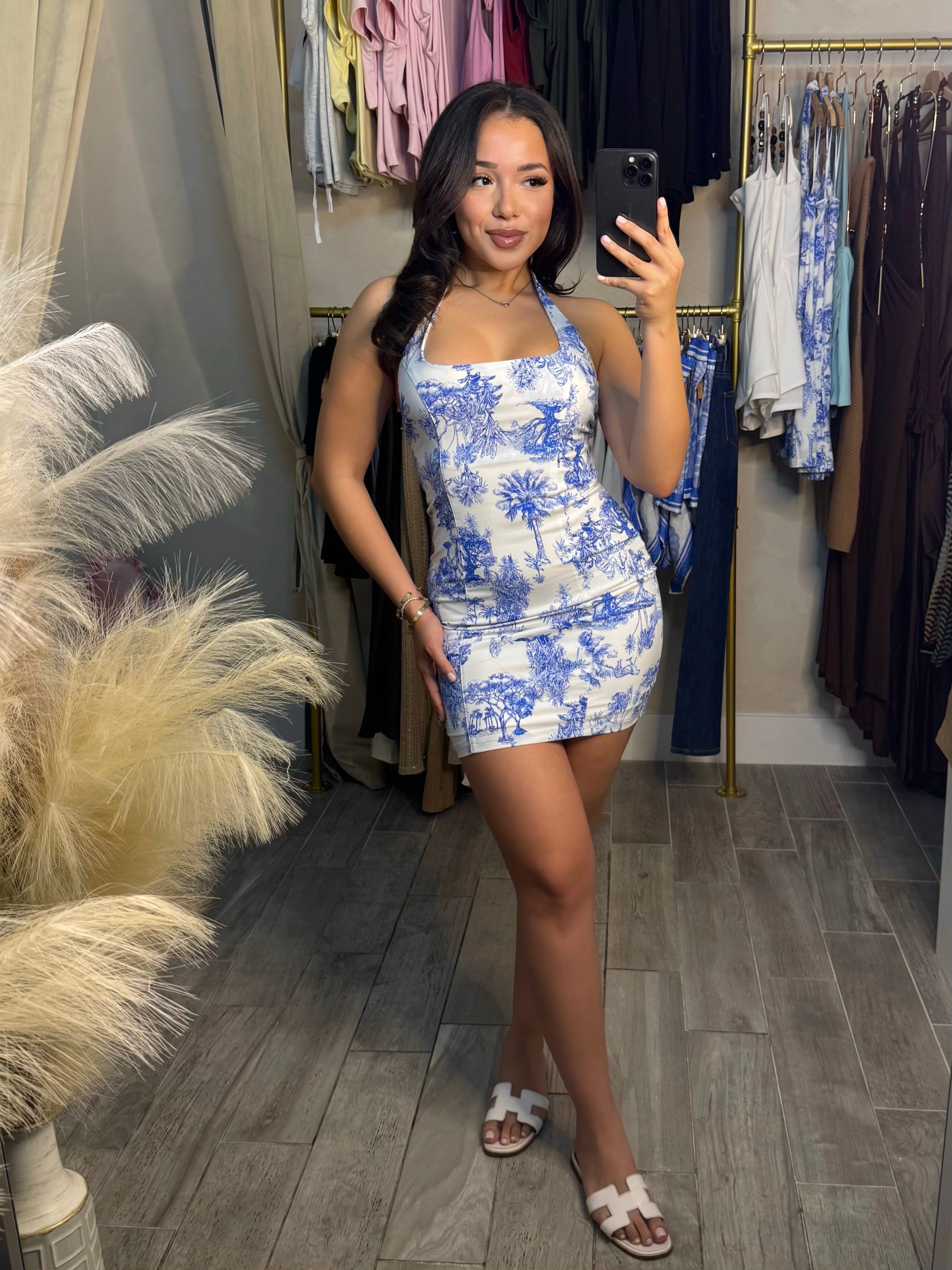 MYKONOS BABE MINI DRESS | BLUE