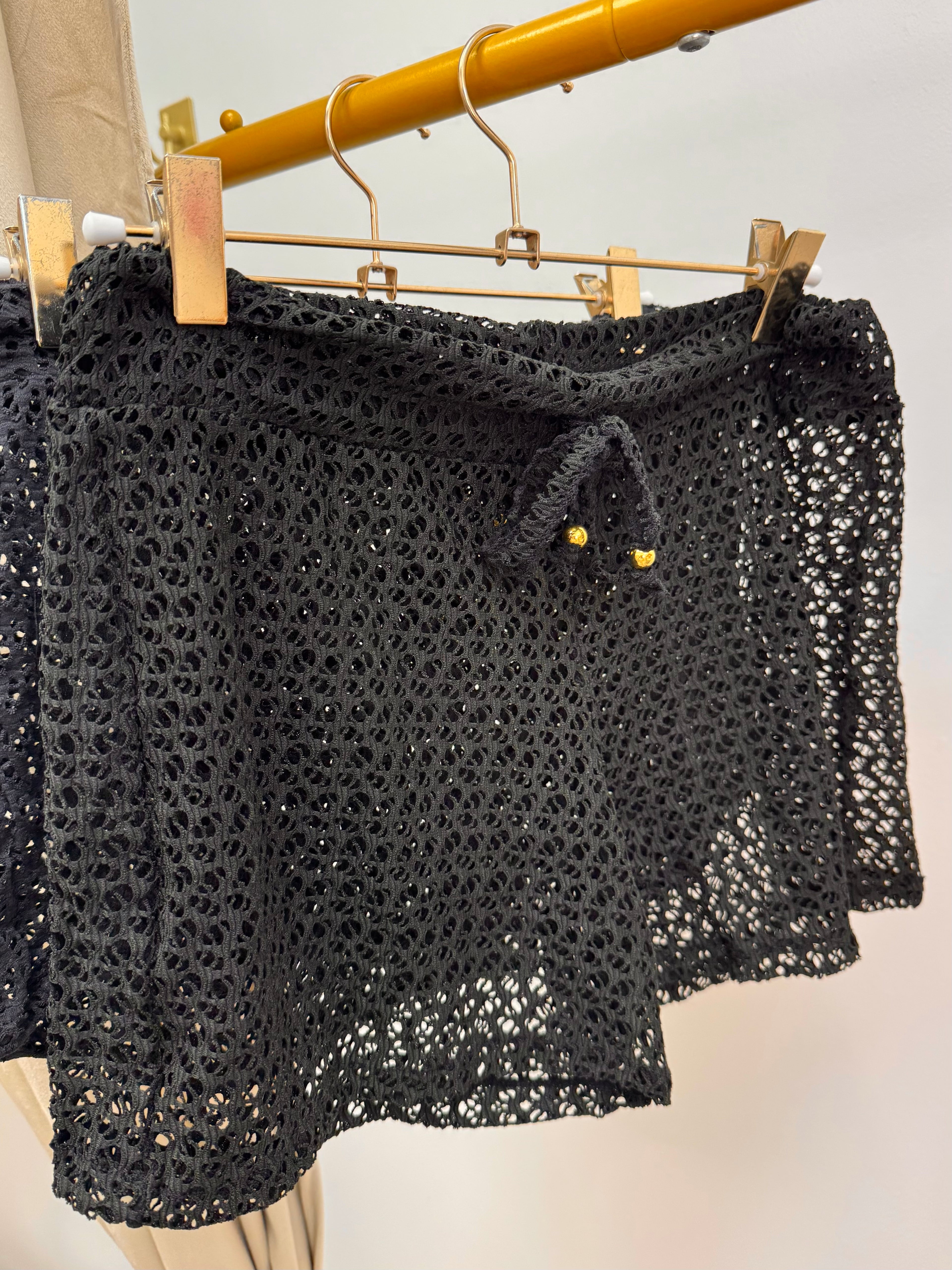 Golden Cover Up Short | BLACK