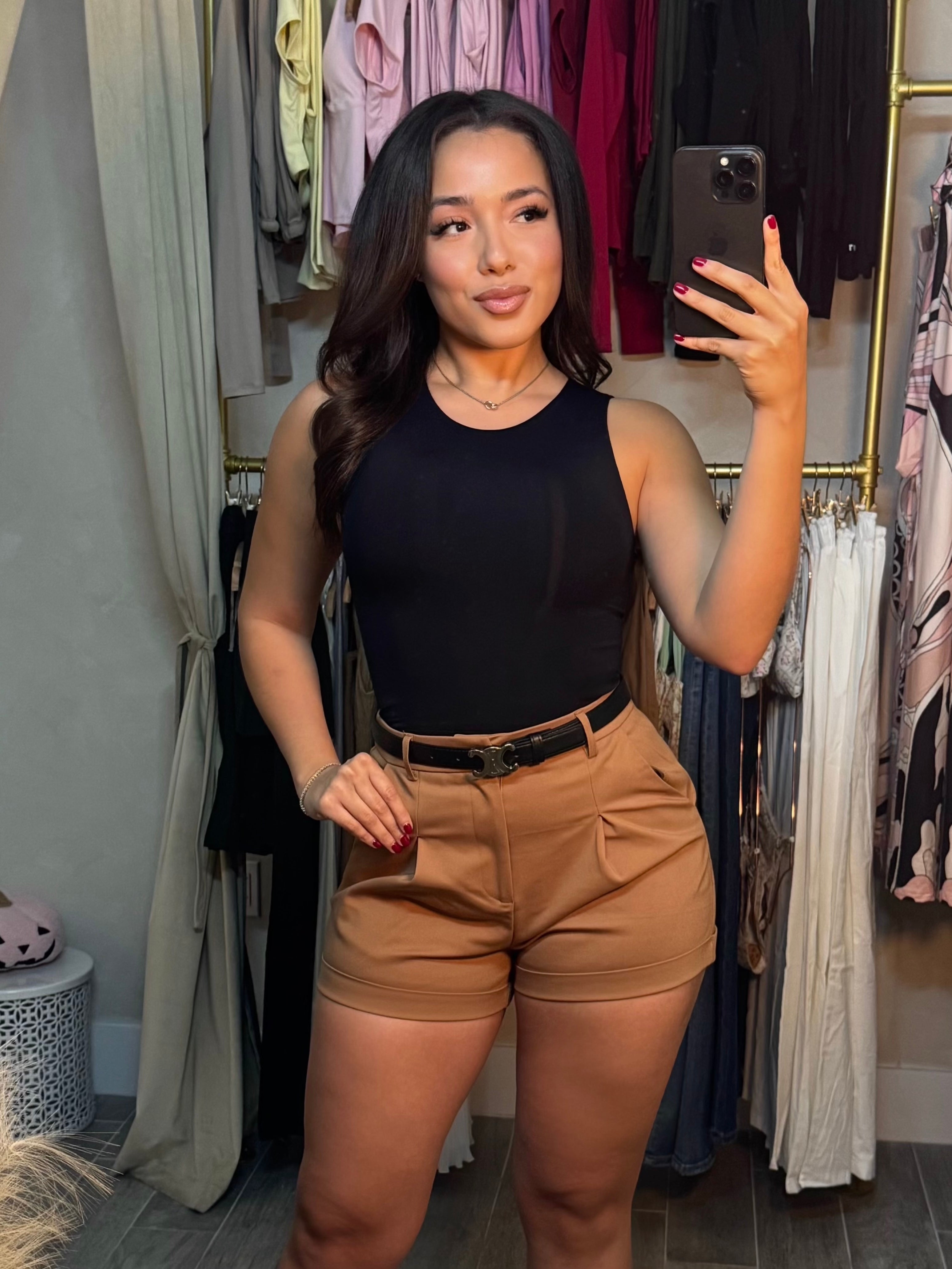 BLACK MOCK NECK TOP