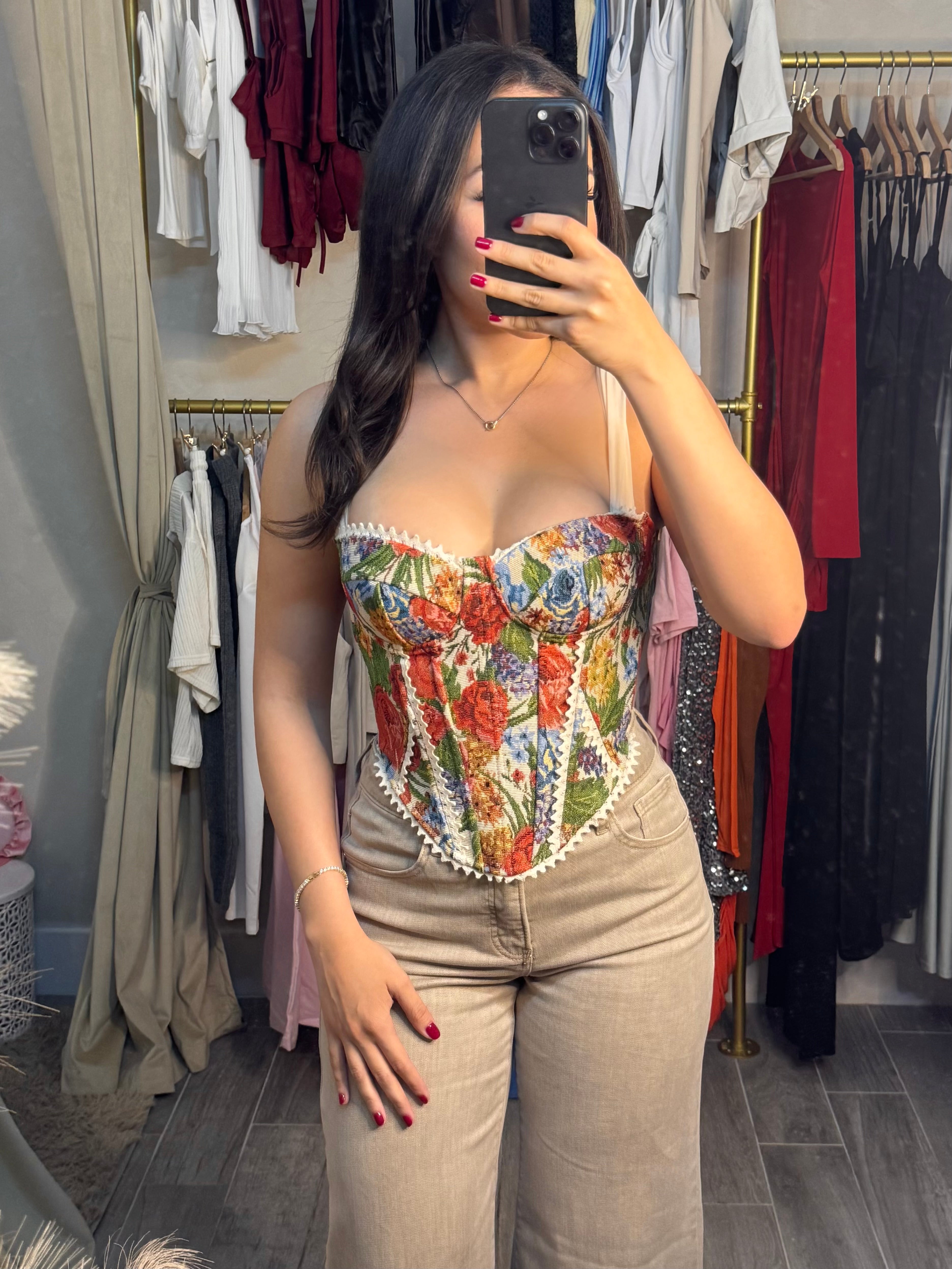 SWEET FLORALS CORSET TOP