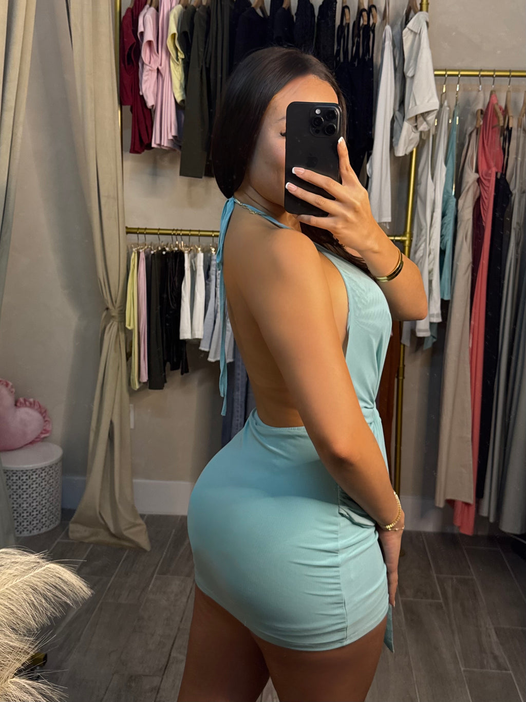 AQUA SHORES MESH MINI DRESS