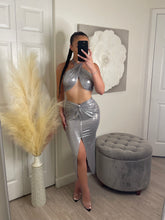 Load image into Gallery viewer, Dime Piece Metallic Skirt Set
