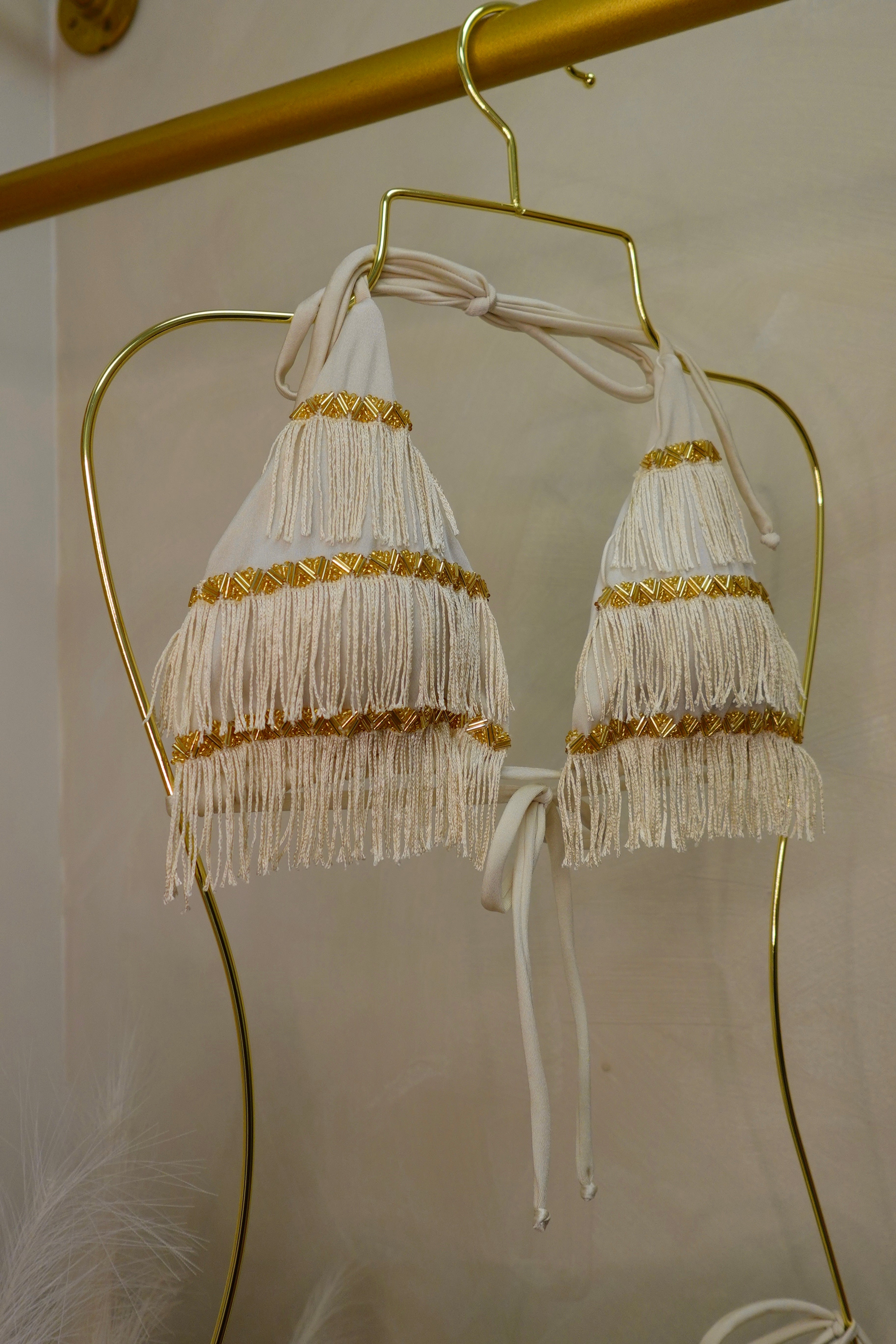 Gold Fringe Bikini Set