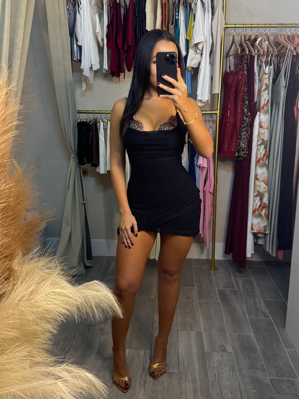 Cocktails in Lace Mini Dress