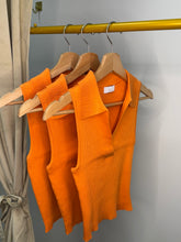 Load image into Gallery viewer, Just Peachy Collared Knitted Crop Top
