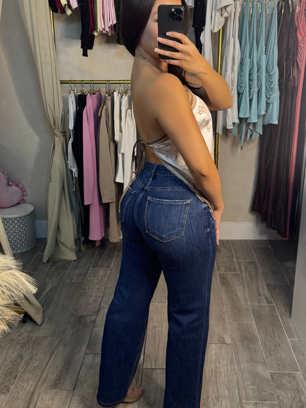 DARK WASH STRAIGHT LEG DENIMS