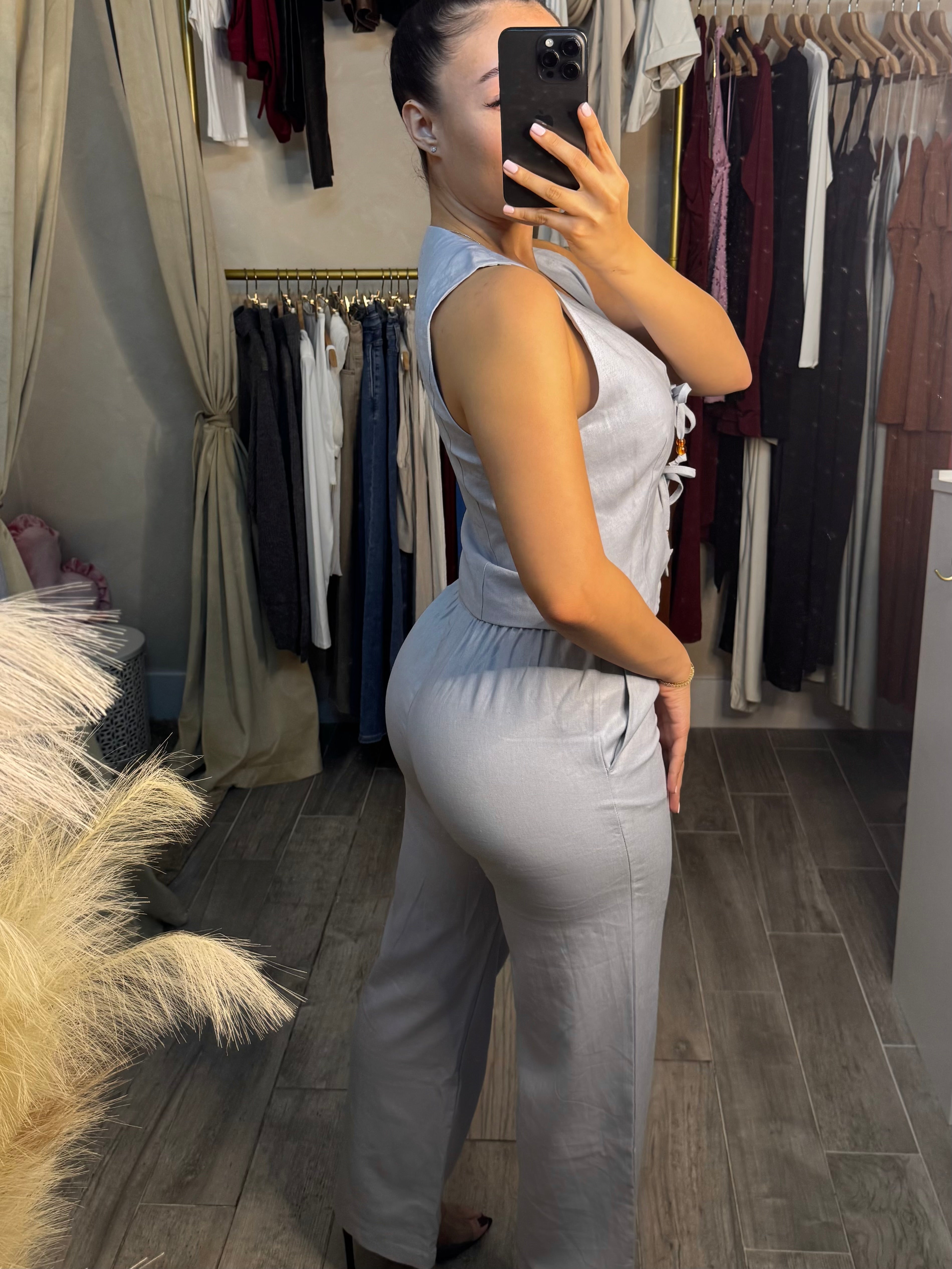 LOVE IN LINEN PANT SET | BABY BLUE