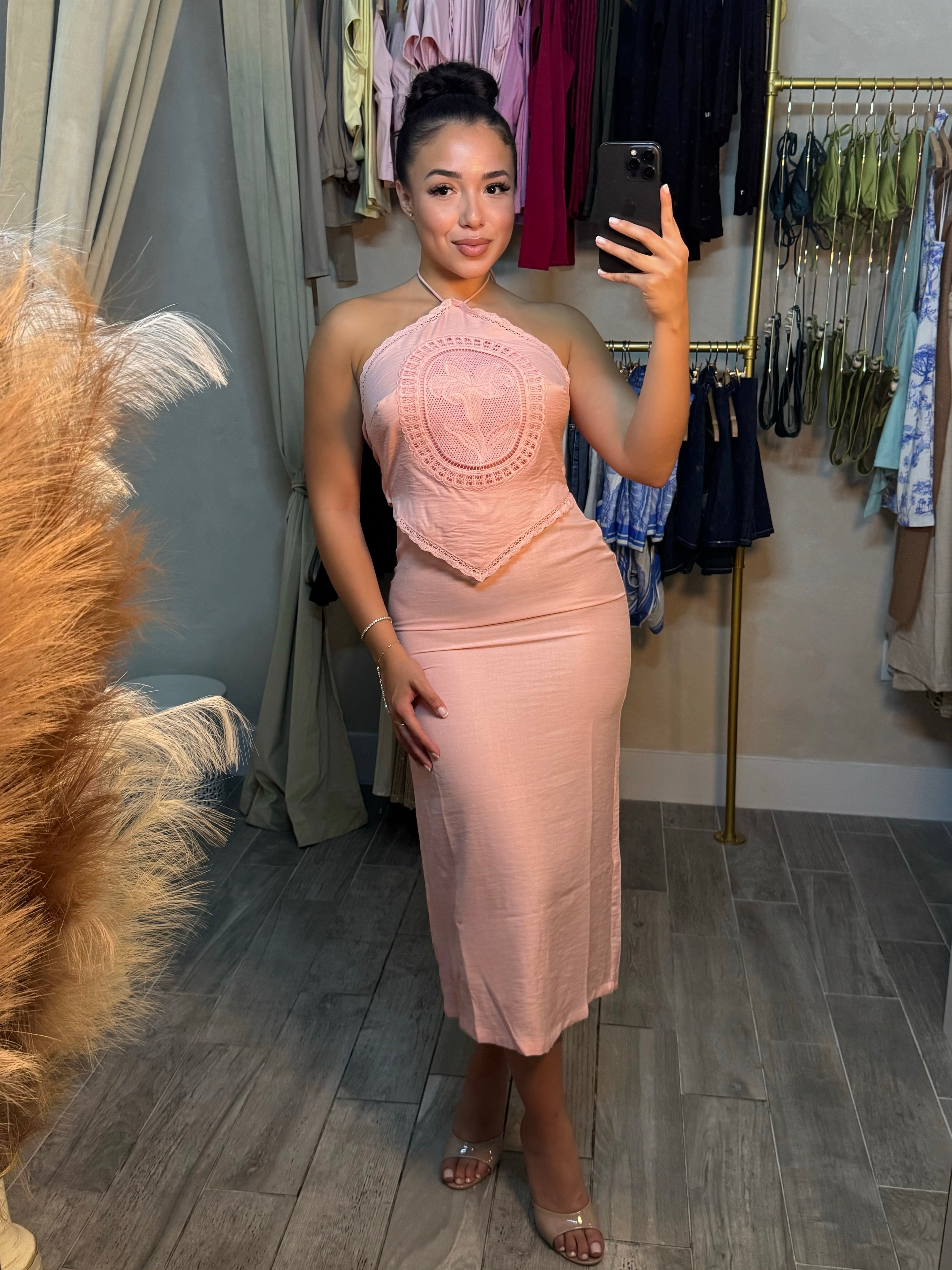 Romantic Adventure Midi Dress | Milkshake Pink