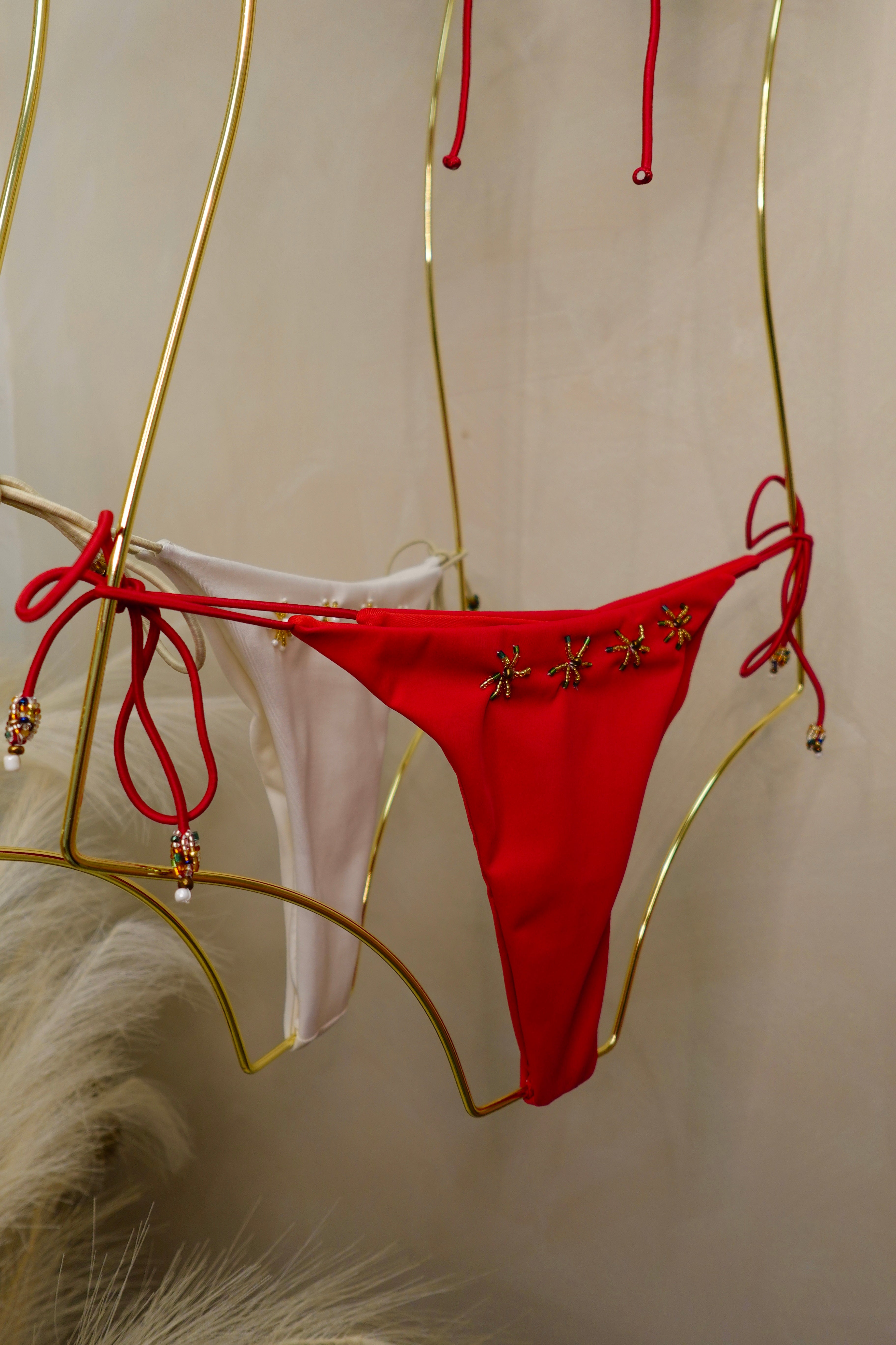 Ocean Fine Beaded Bikini | RED