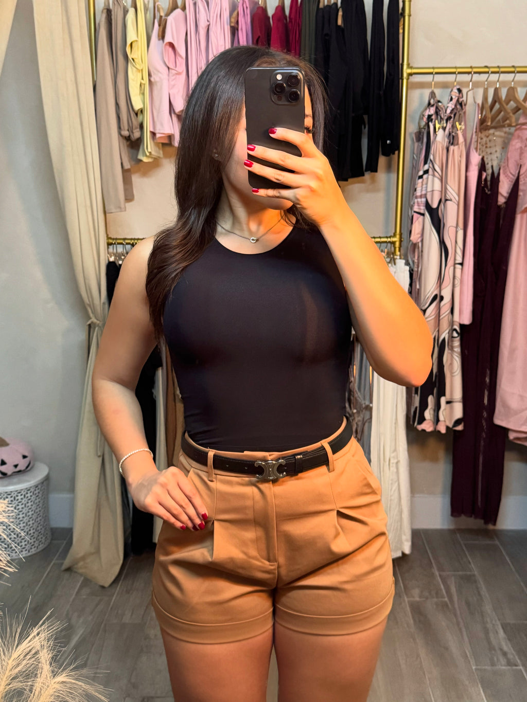 BLACK MOCK NECK TOP