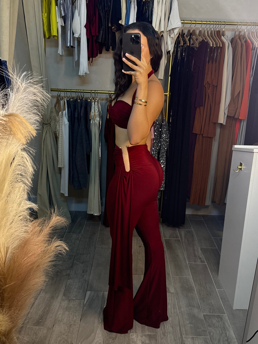 BURGUNDY WINE PANT SET