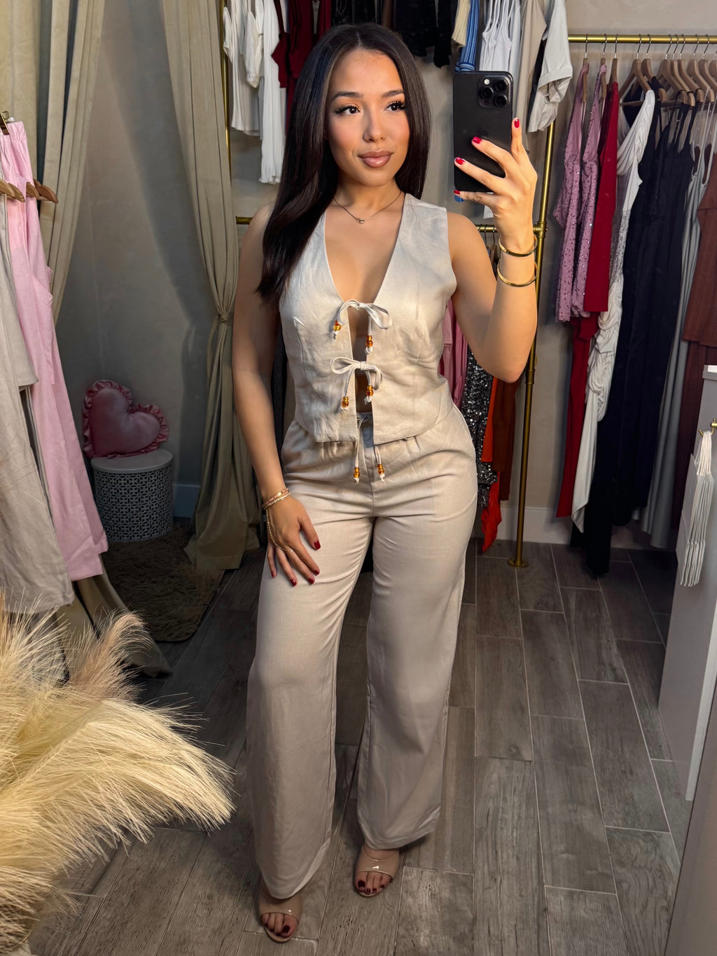 LOVE IN LINEN PANT SET | BEIGE