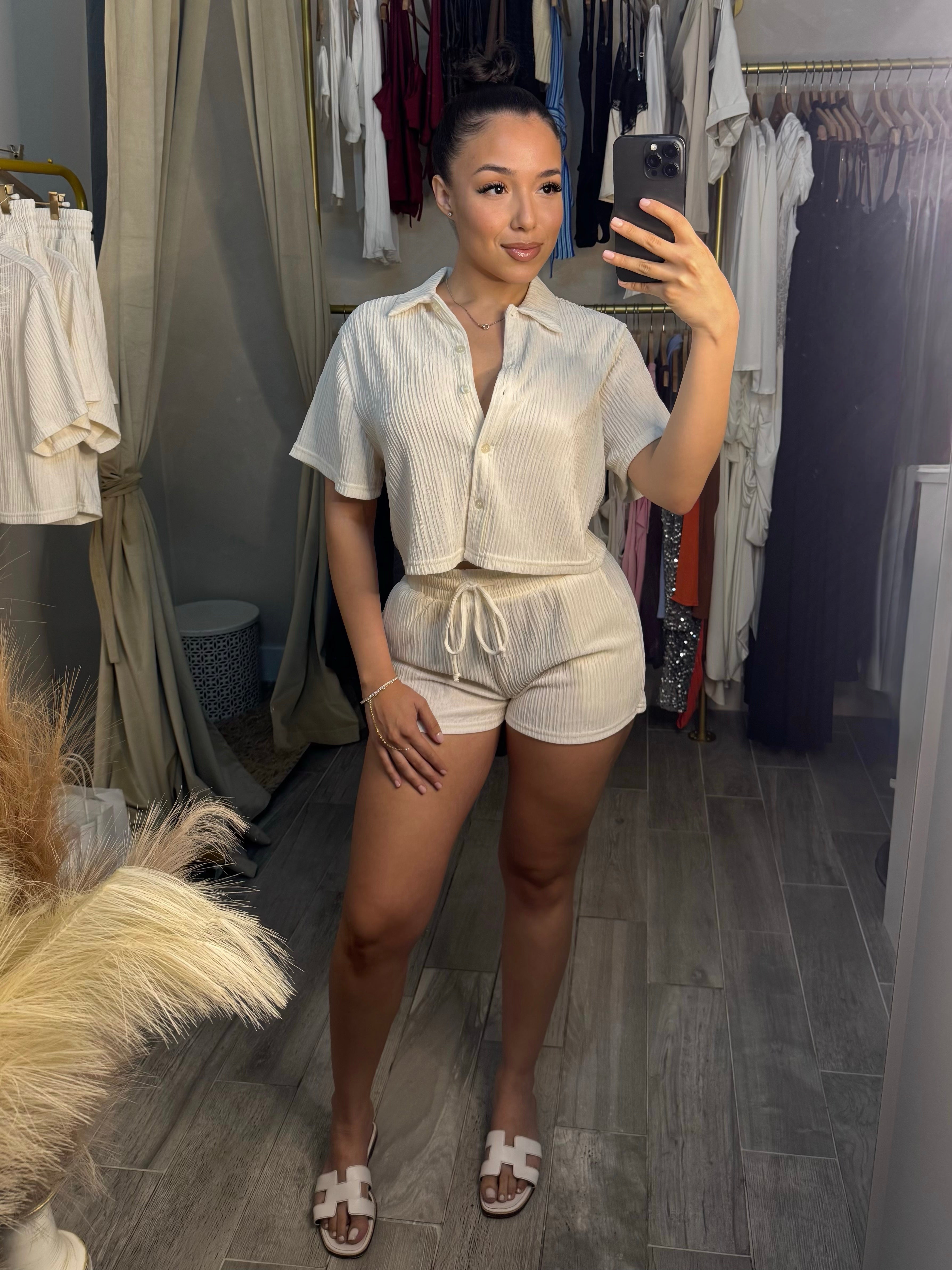 LINEN BABE SHORT SET