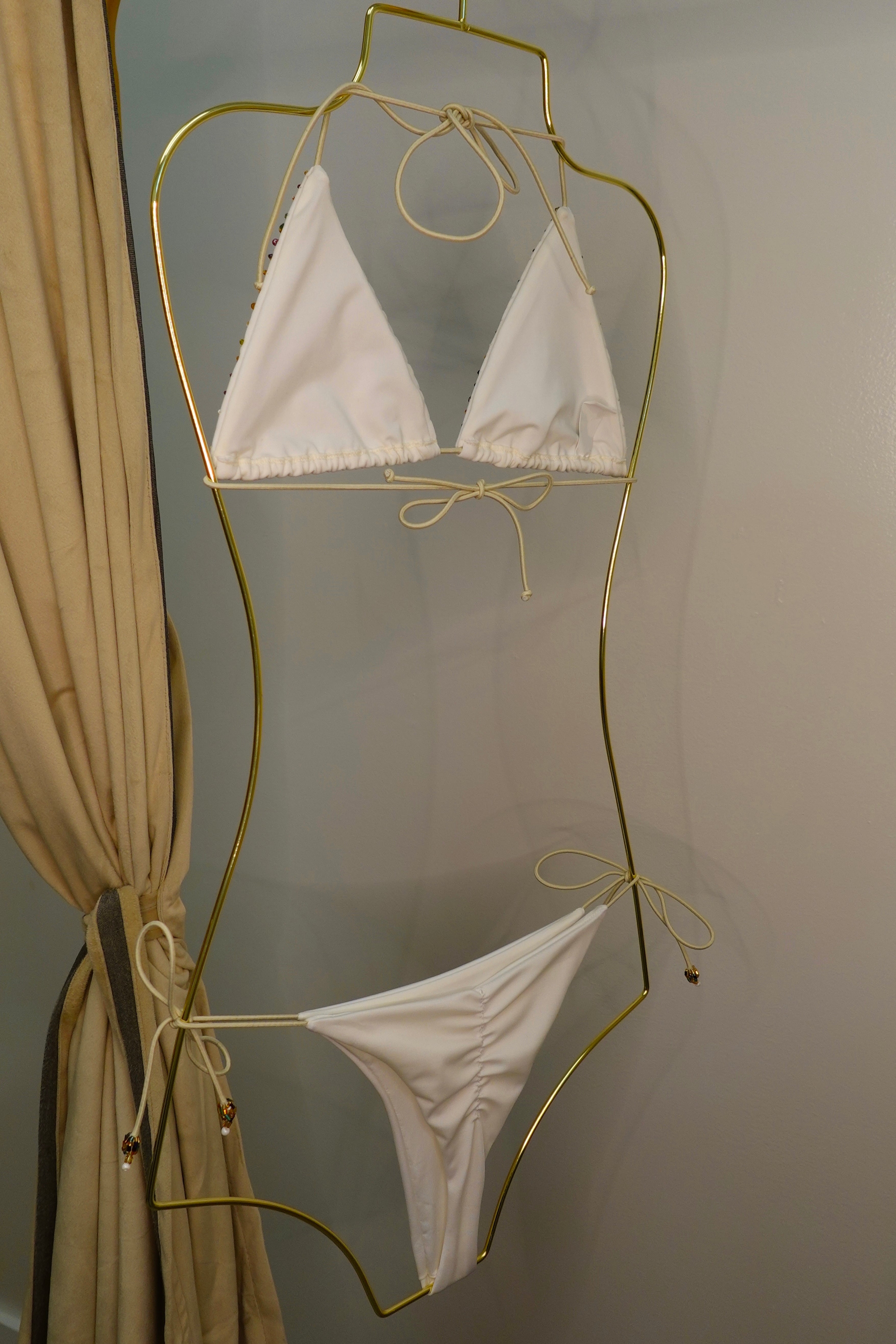Ocean Fine Beaded Bikini | IVORY