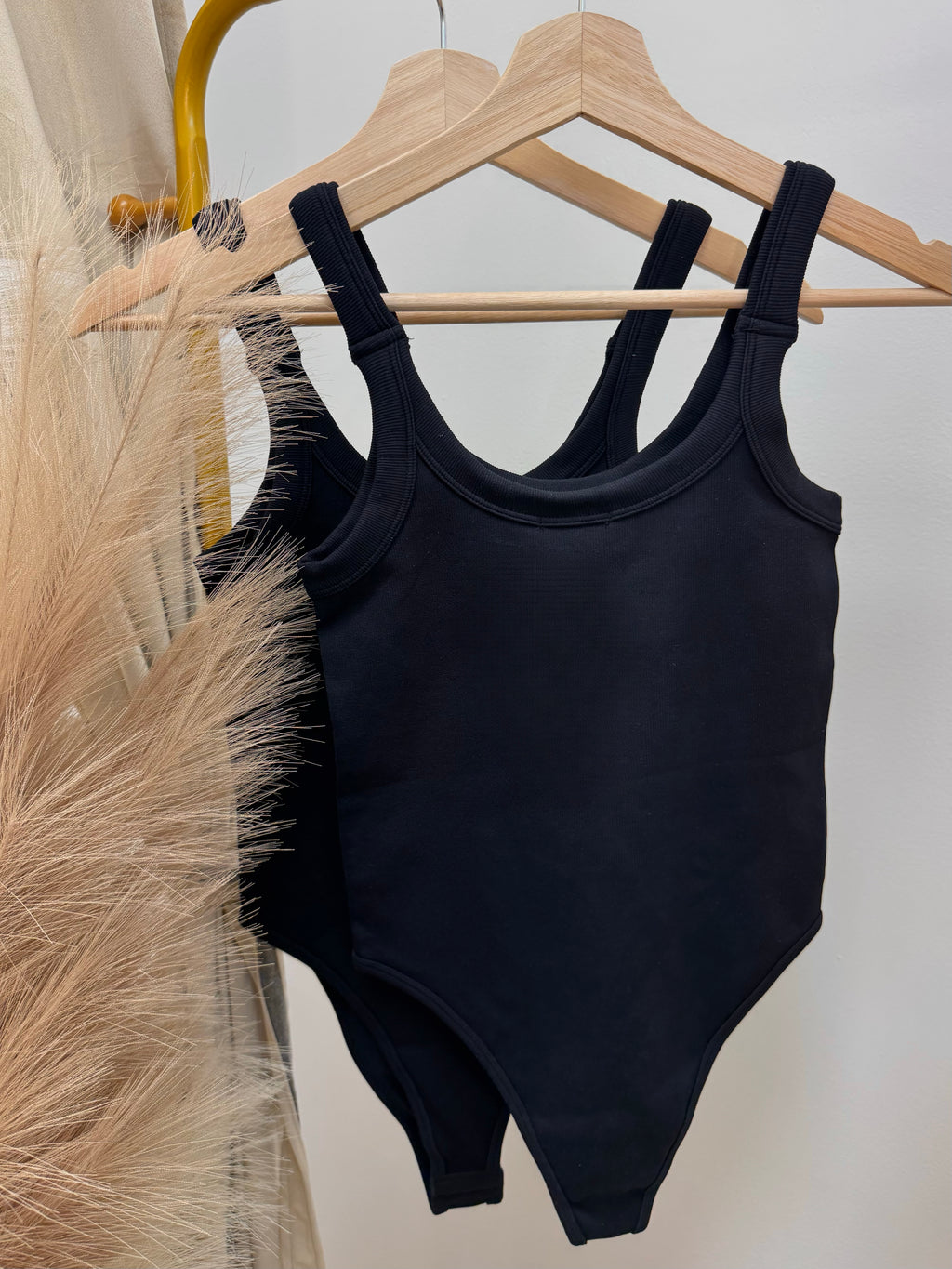 Scoop Neck Double Lined Bodysuit | BLACK