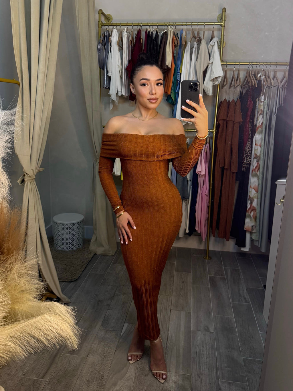 ALL THE FEELS OFF SHOULDER MAXI