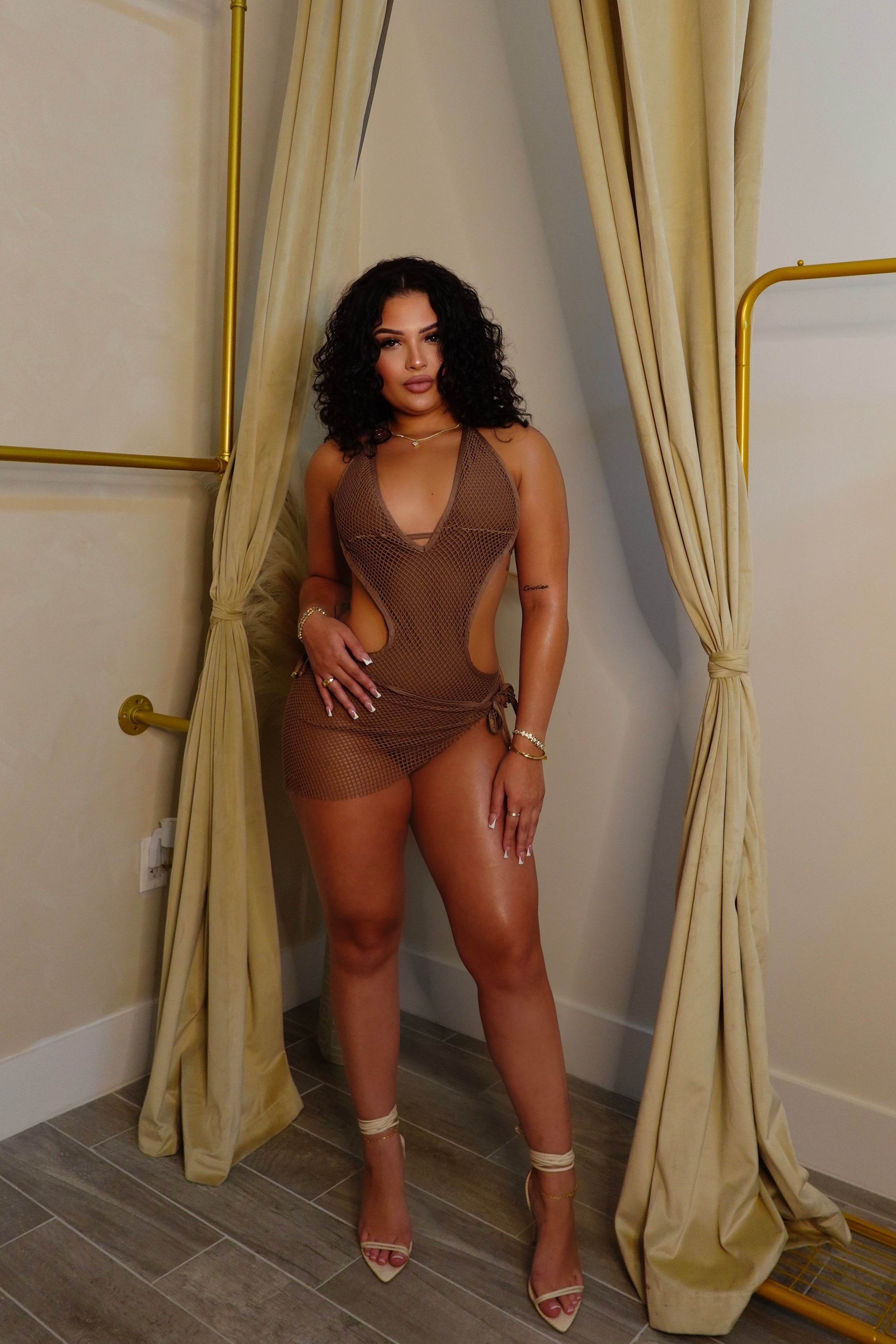 Netted In Cabo Monokini Set | MOCHA