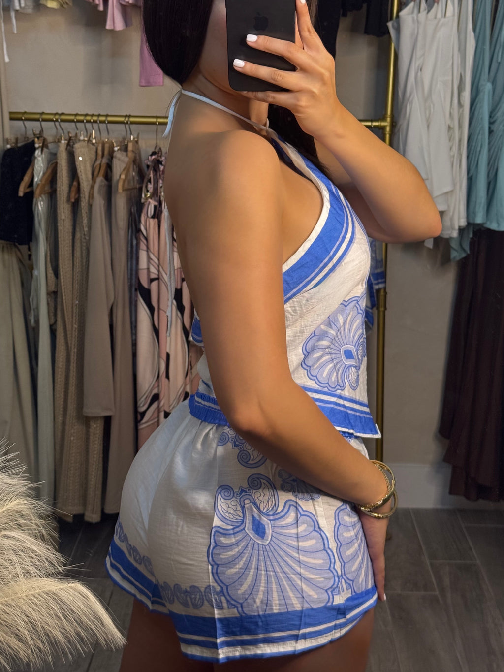 SANTORINI LINEN SHORT SET